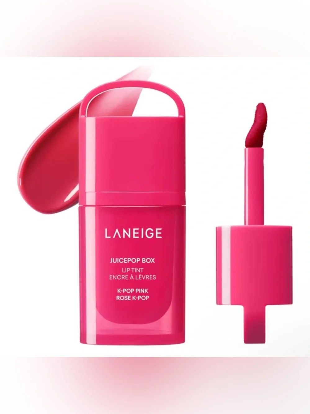 LANEIGE JuicePop Box Lip in K Pop Pink with Wristlet Keychain NWT